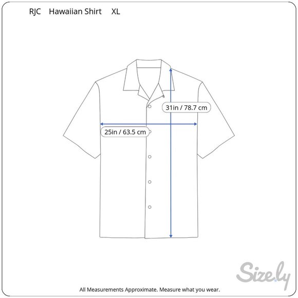 RJC Men Hawaiian camp shirt p2p 25 XL aloha luau tropical floral vintage flashy - Picture 2 of 8